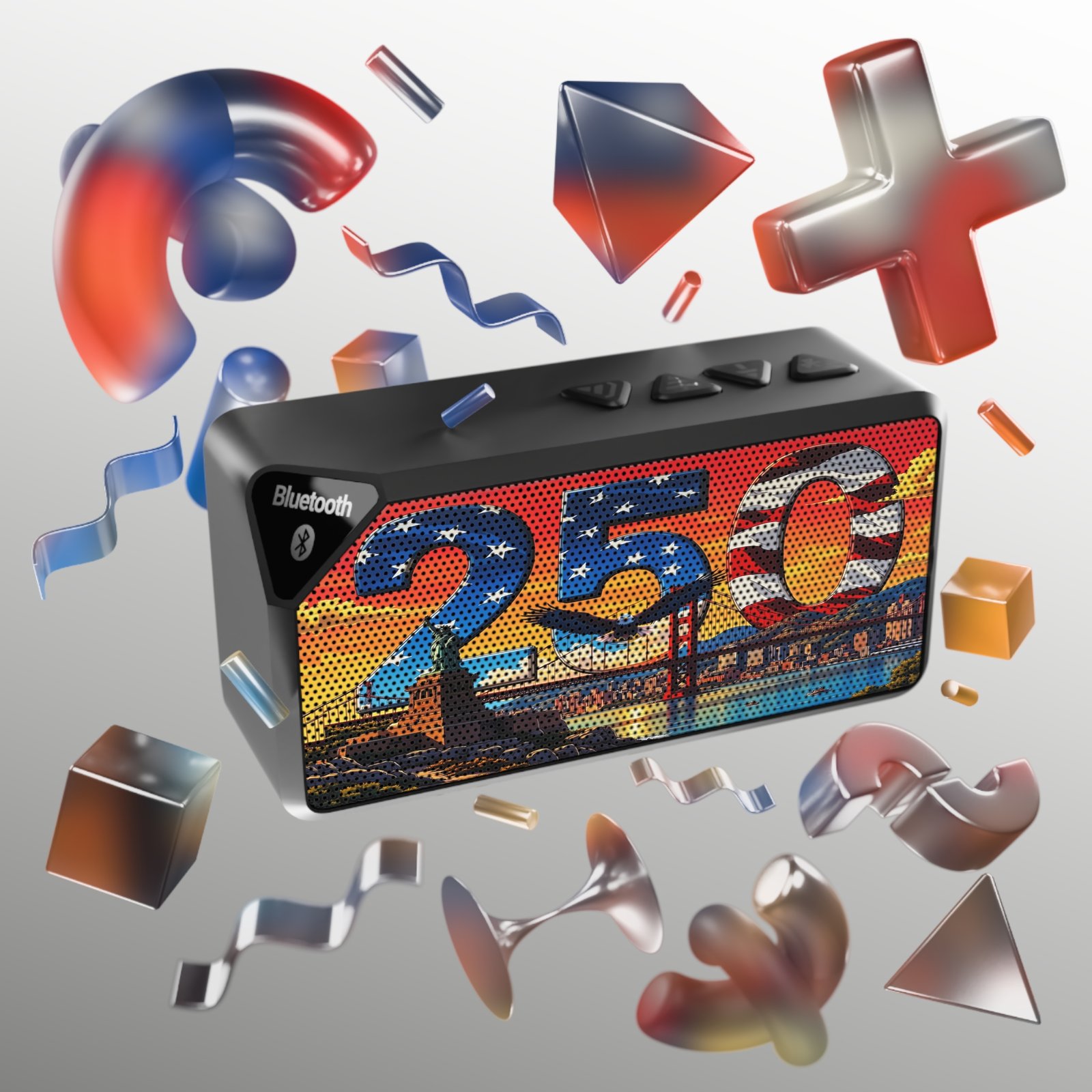 America 250 Perfect Picture Bluetooth Speaker | Patriotic Wireless Audio | USA Freedom Tech Gift | Portable Rechargeable Speaker | 1776_2026 - Image 4