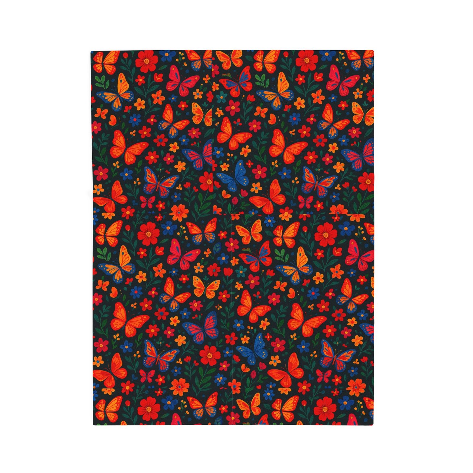 Autumn Butterflies Velveteen Plush Blanket | Fall Leaf Pattern, Cozy Throw Blanket, Fluttering Butterfly Bedding, Soft Autumn Lap Blanket, - Image 9