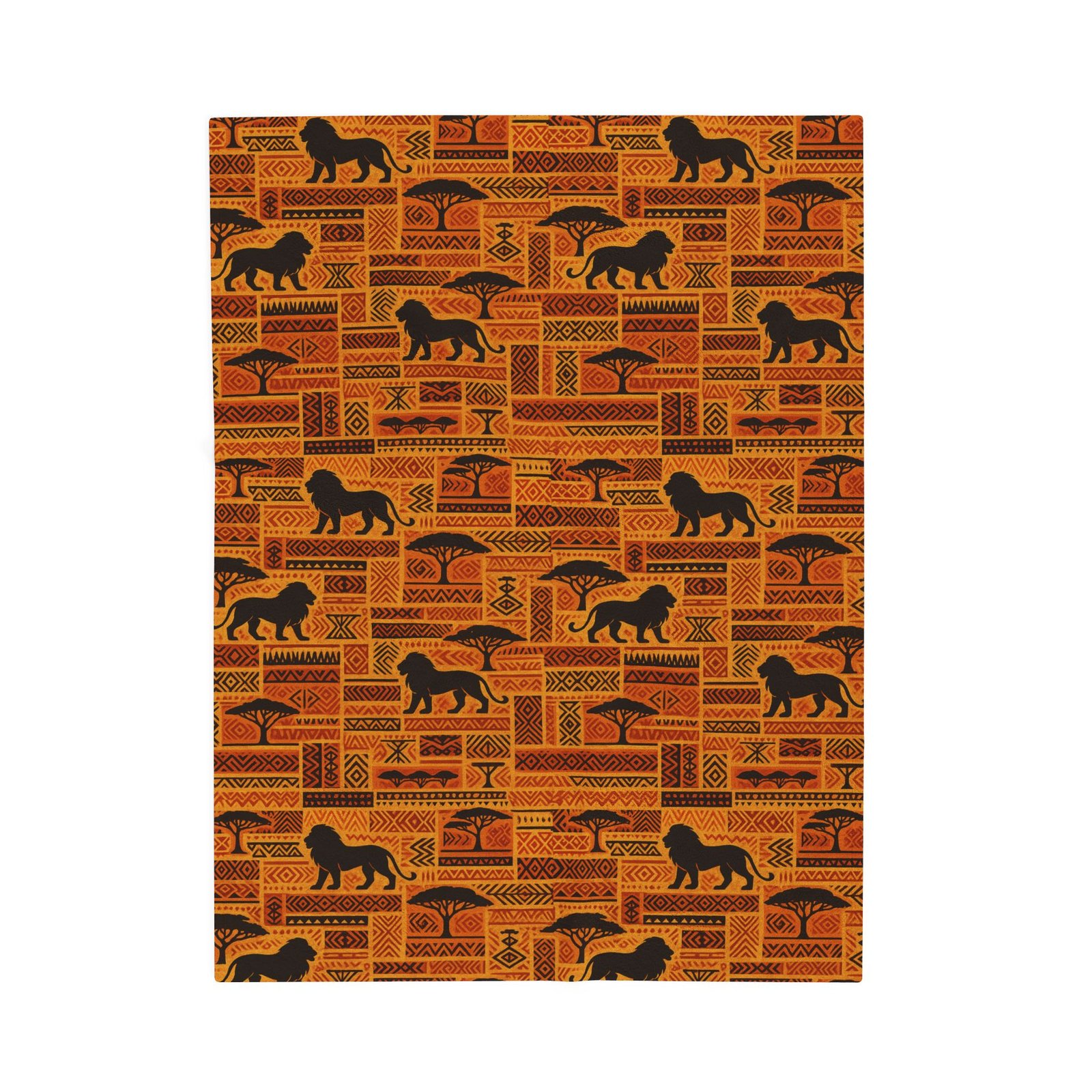 African Safari Lion Pattern Blanket | Velveteen Plush Throw - Image 9
