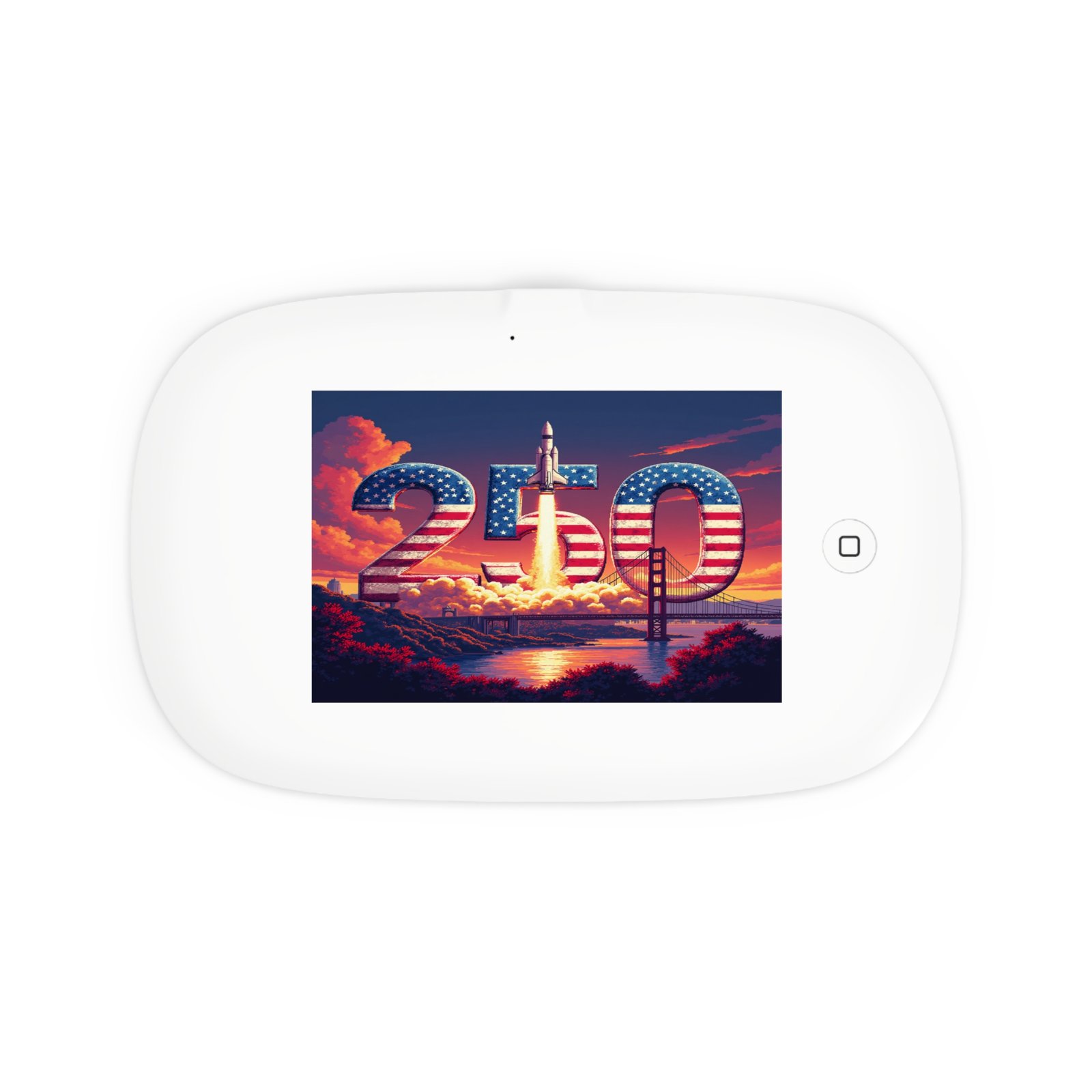 America 250 Sunset UV Phone Sanitizer & Wireless Charging Pad | Patriotic Tech Gift | UV Clean Charger | 1776_2026 USA Freedom Accessory - Image 2