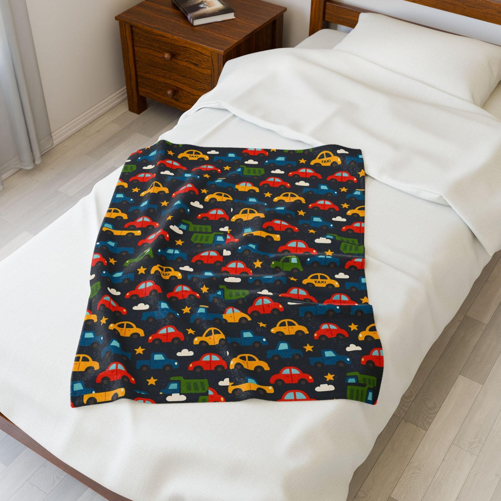 Colorful Cars Pattern Velveteen Plush Blanket | Kids Car Design, Cozy Throw - Image 11