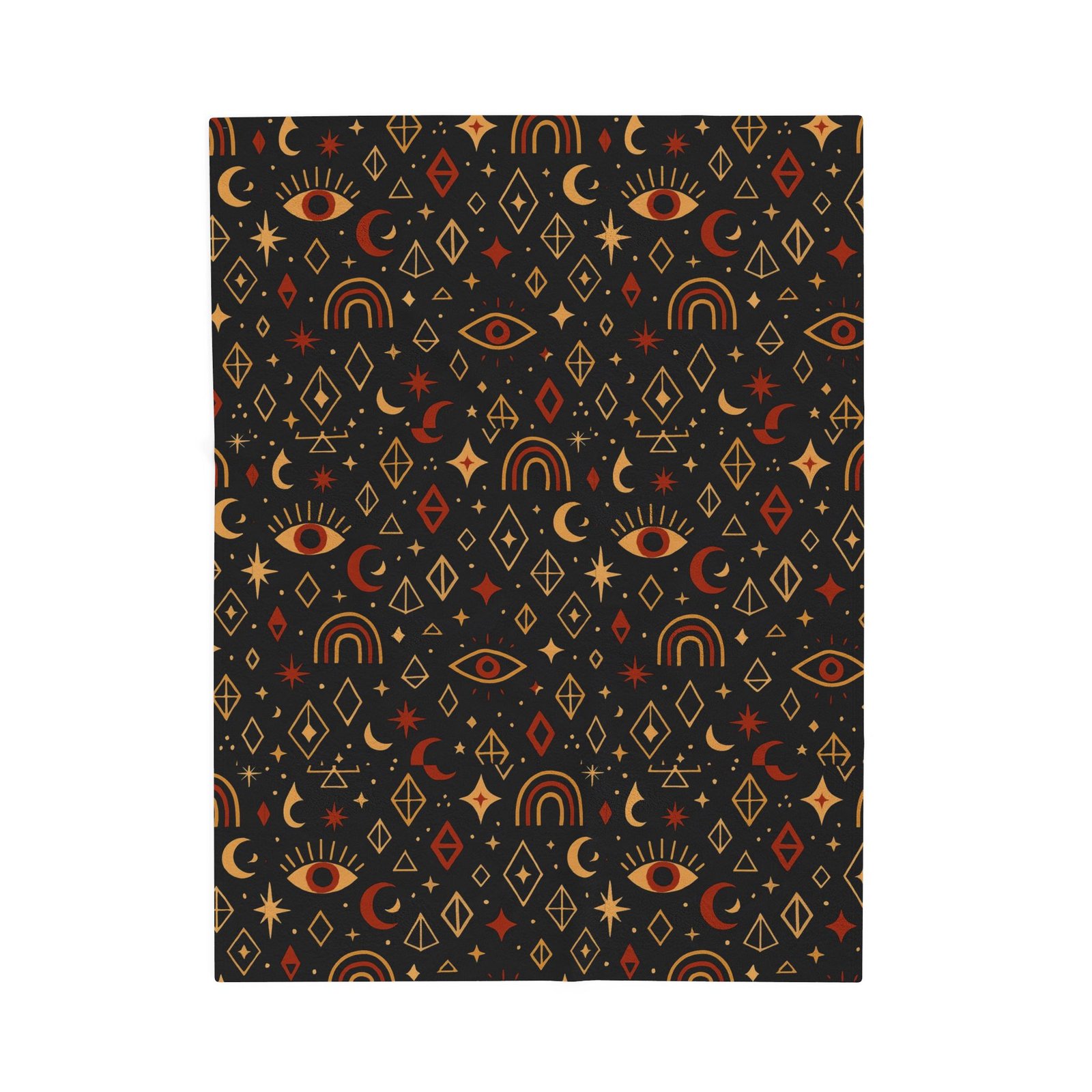 Boho Mystic Eye Velveteen Blanket, Rainbow Arc Symbols, Soft Plush Throw, Cozy Bedding, Home Décor, Gift for Her - Image 9