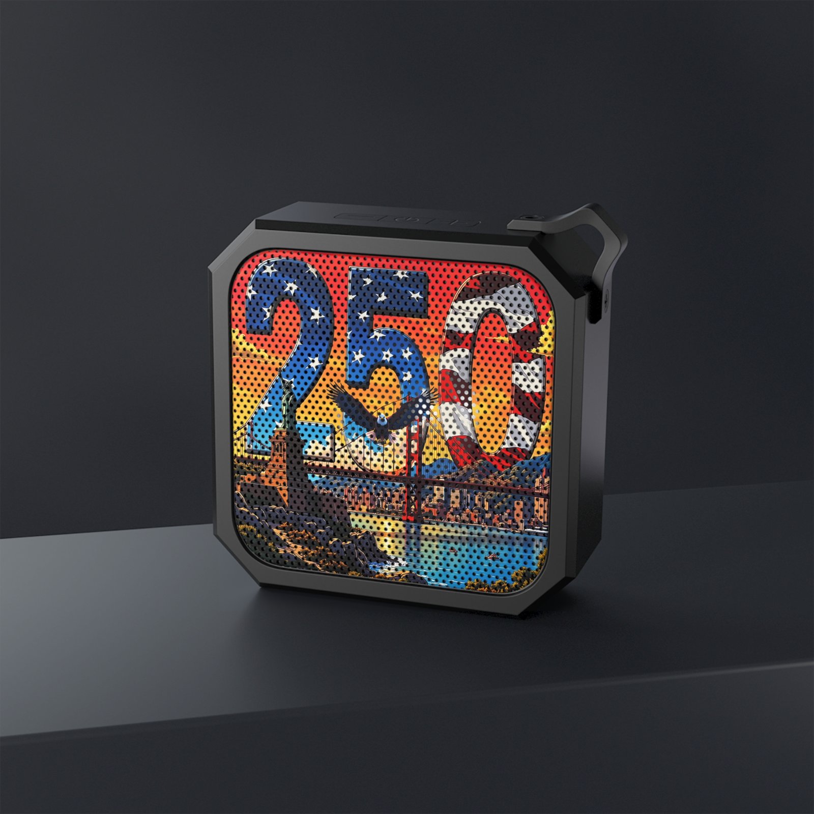 America 250 Retro Bridge Scene Bluetooth Speaker | Outdoor Patriotic Audio | Wireless Waterproof Speaker | USA 1776_2026 Tech Gift Portable