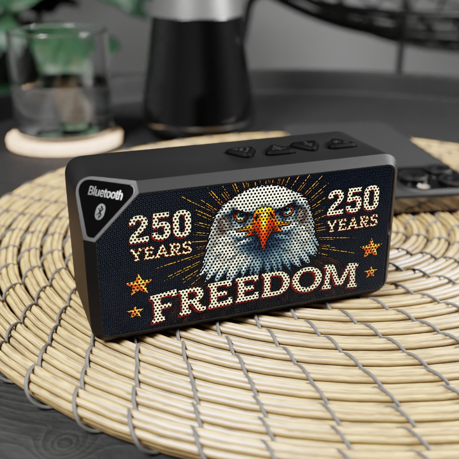 250 Years of Freedom Bluetooth Speaker | America 250 Portable Speaker | Patriotic Wireless Audio | Rechargeable Speaker | USA Gift Idea - Image 4