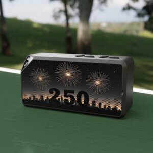 America 250 City Skyline Bluetooth Speaker | Patriotic Portable Wireless Speaker | 1776_2026 USA Decor | Rechargeable Freedom Gift Idea
