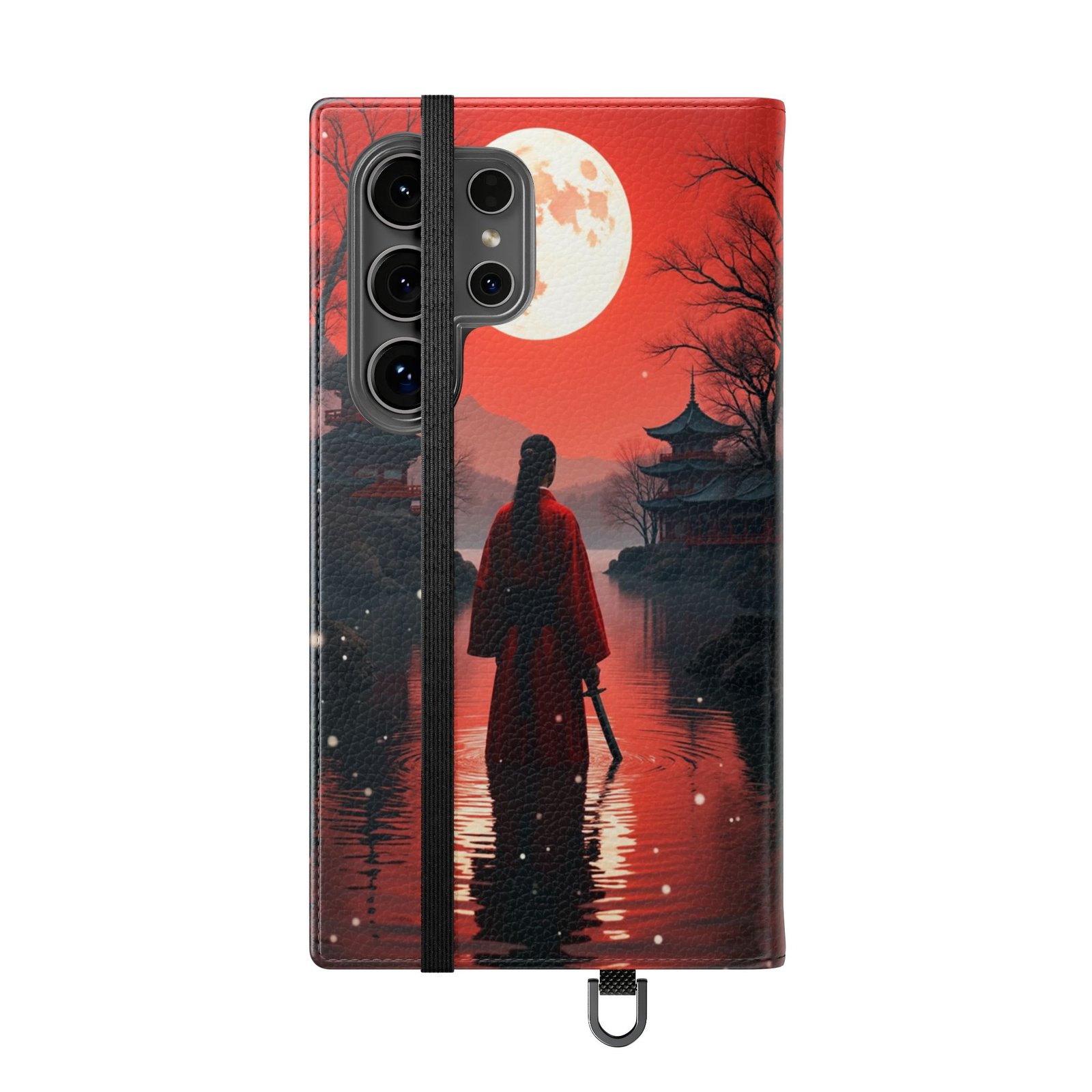 Samsung Galaxy S24, Moonlit Samurai Flip Cases, Travel Phone Cover, Gift for Anime Lovers, Japanese Art, Stylish Accessory - Image 11