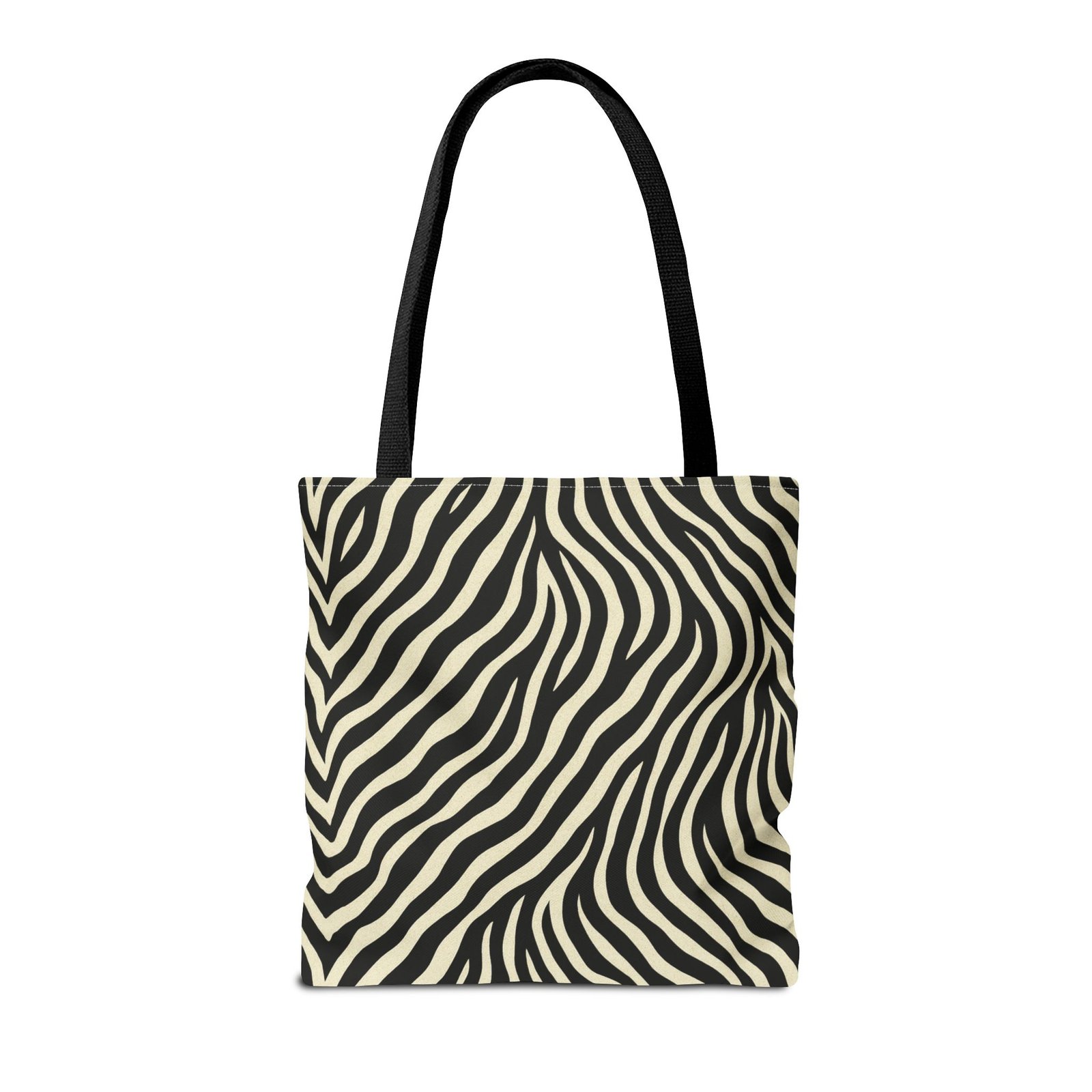 Zebra Stripe Pattern Tote Bag | Animal Print, Black White, All-Over Print - Image 6
