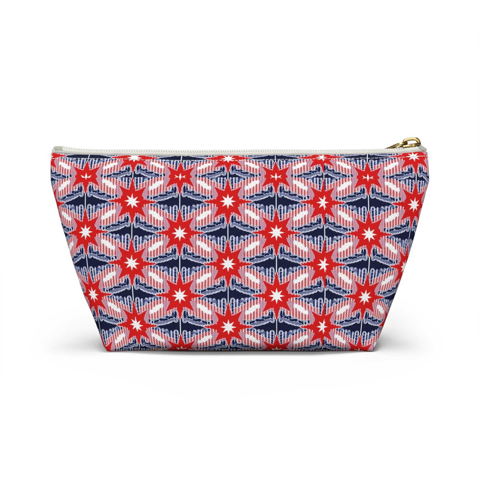 Red Blue Ikat Star Pattern Accessory Pouch - Image 14