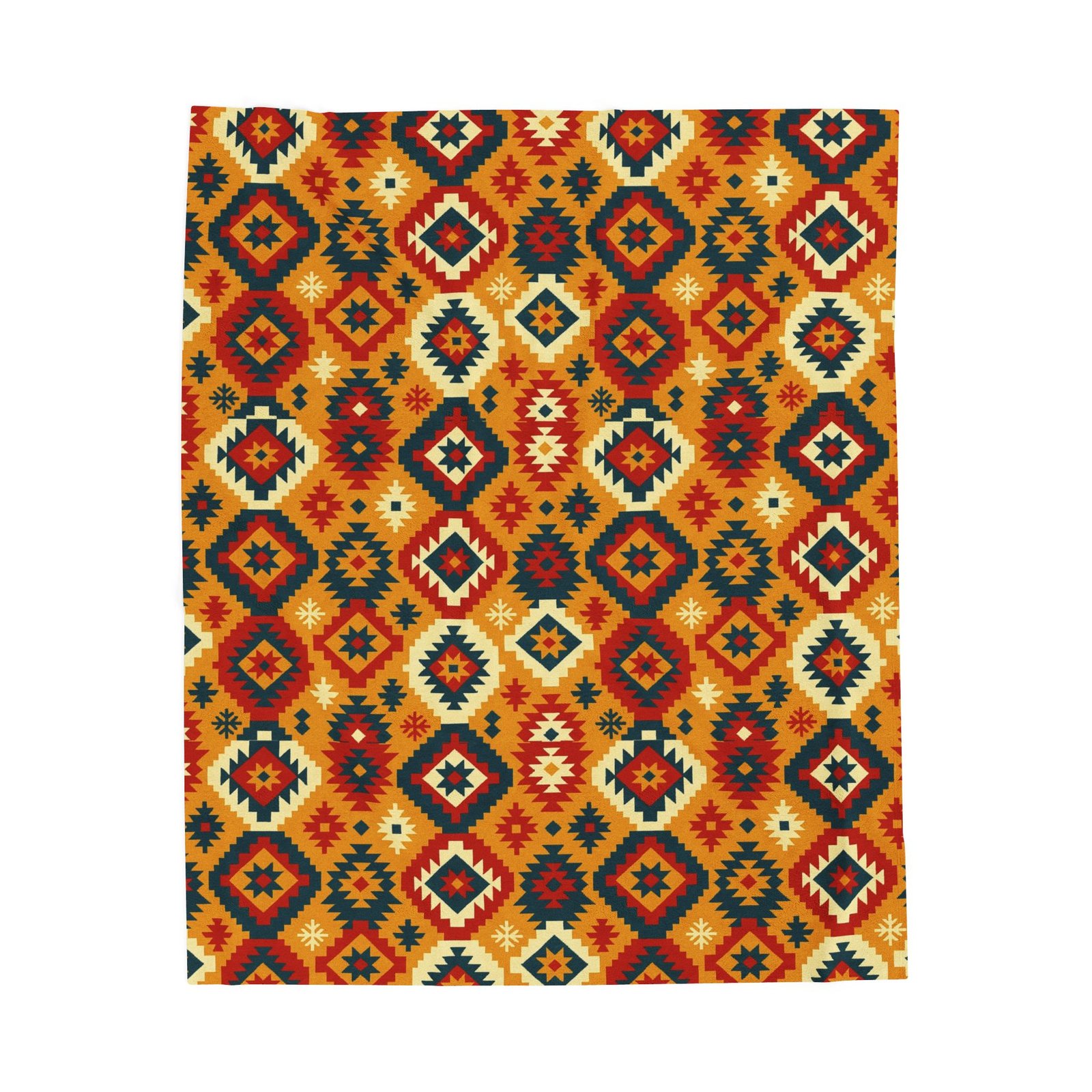 Southwestern Diamond Pattern Velveteen Plush Blanket | Aztec Geometric Throw