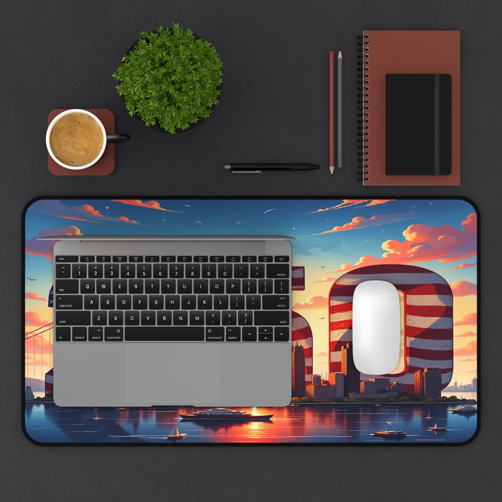 America 250 Skyline Desk Mat, USA Cityscape Mouse Pad, United States Office Decor, American Landmarks Desk Accessory, Patriotic Work From - Image 7