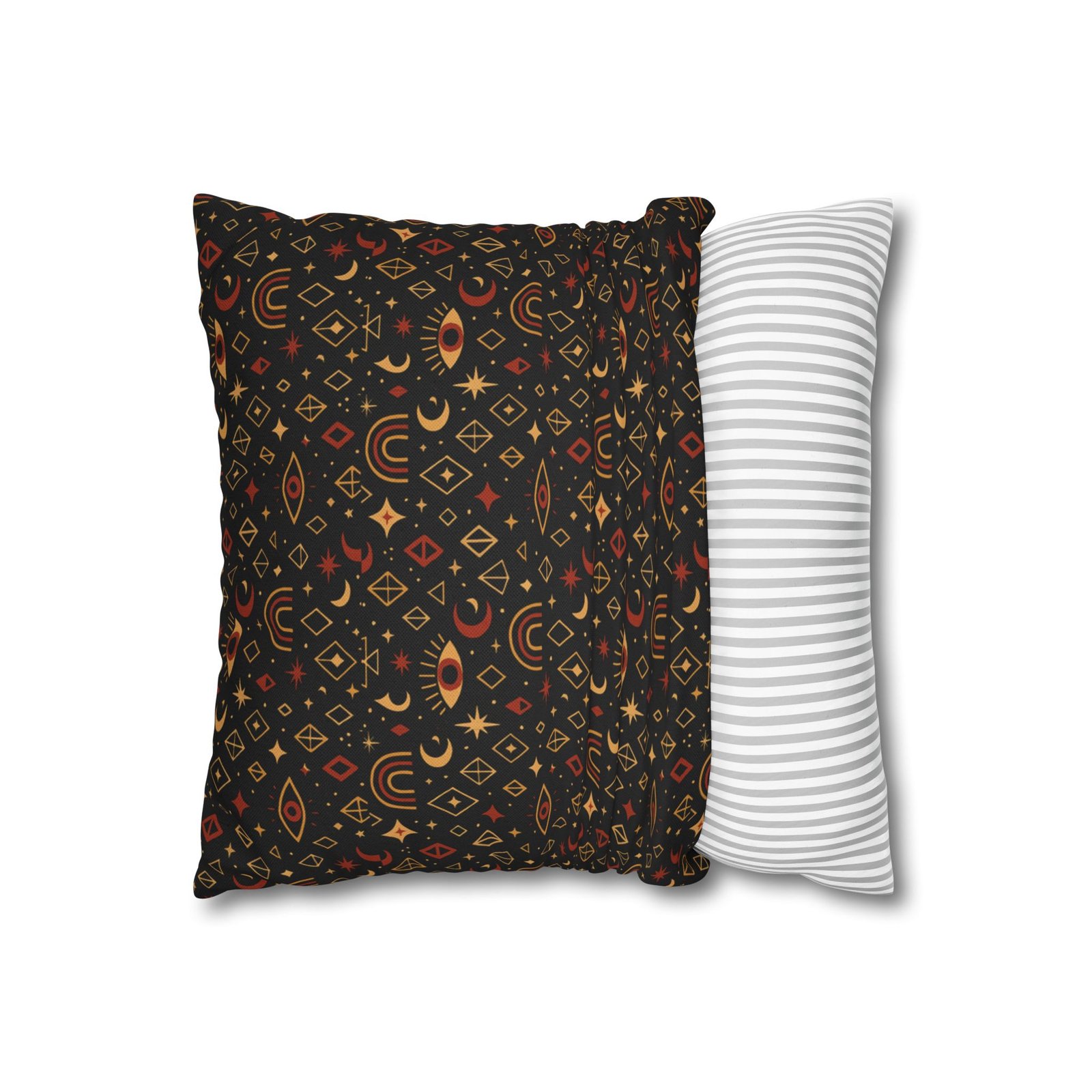 Mystic Eye Pattern Pillowcase | Boho Celestial Motif, Dark Autumn Colors - Image 5