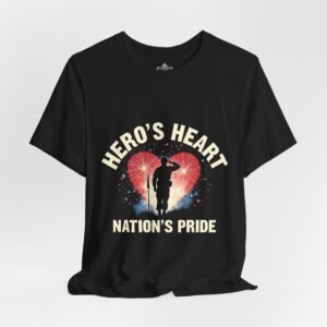 Patriotic Heros Heart Tee, Unisex Jersey Shirt, Memorial Day, Independence Day Gift, Nations Pride Apparel, Army Veteran Tribute