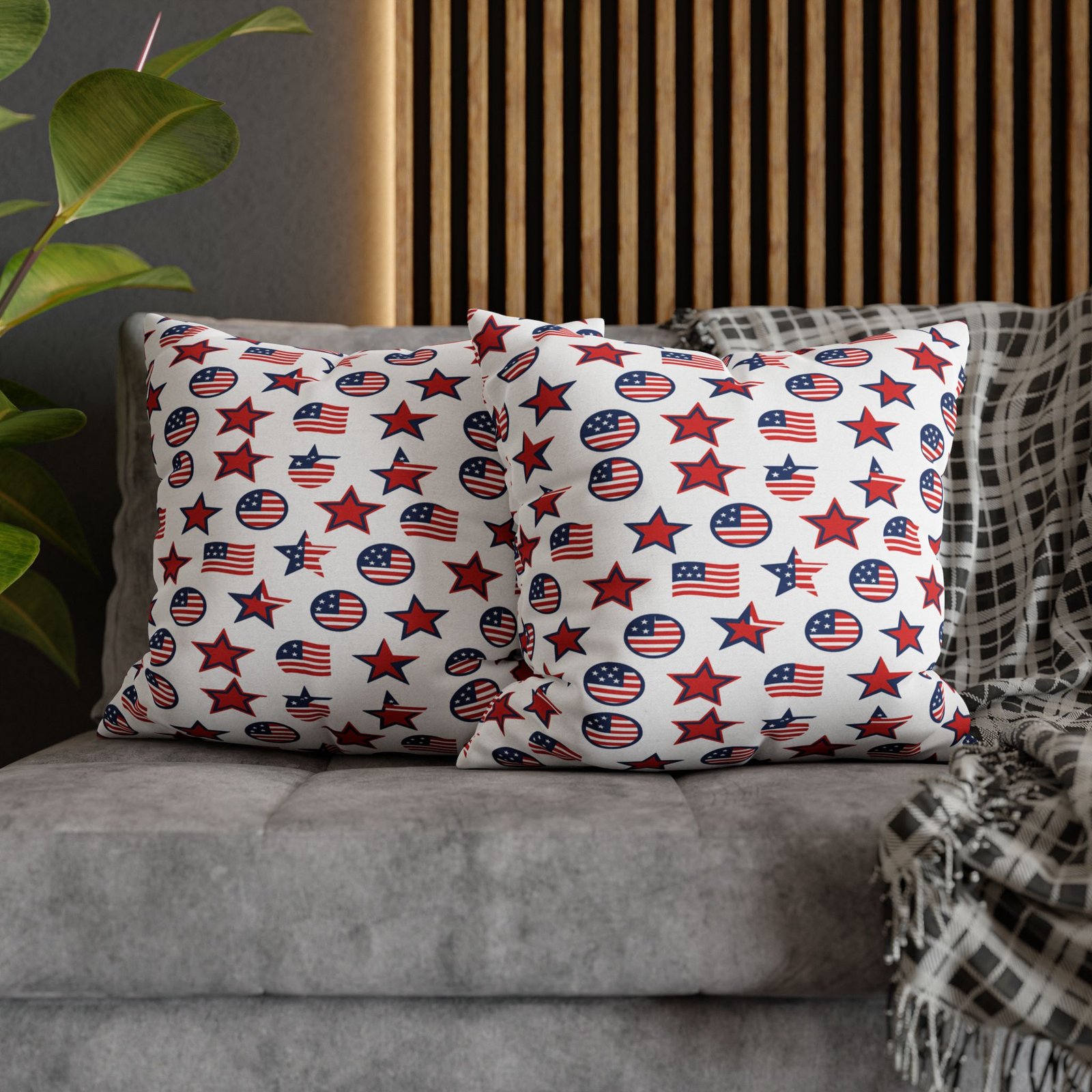 Patriotic Stars and Flags Pillowcase | American Flag Pattern Pillow - Image 24