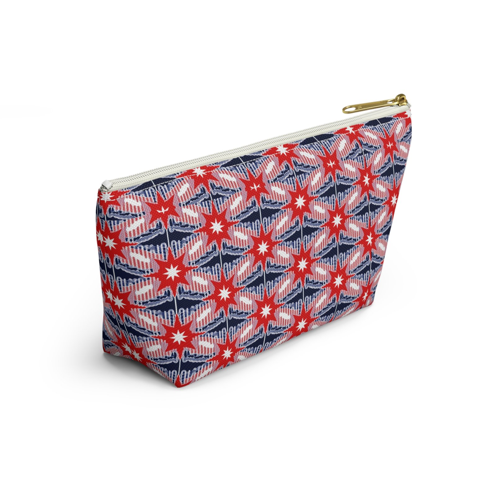 Red Blue Ikat Star Pattern Accessory Pouch - Image 16