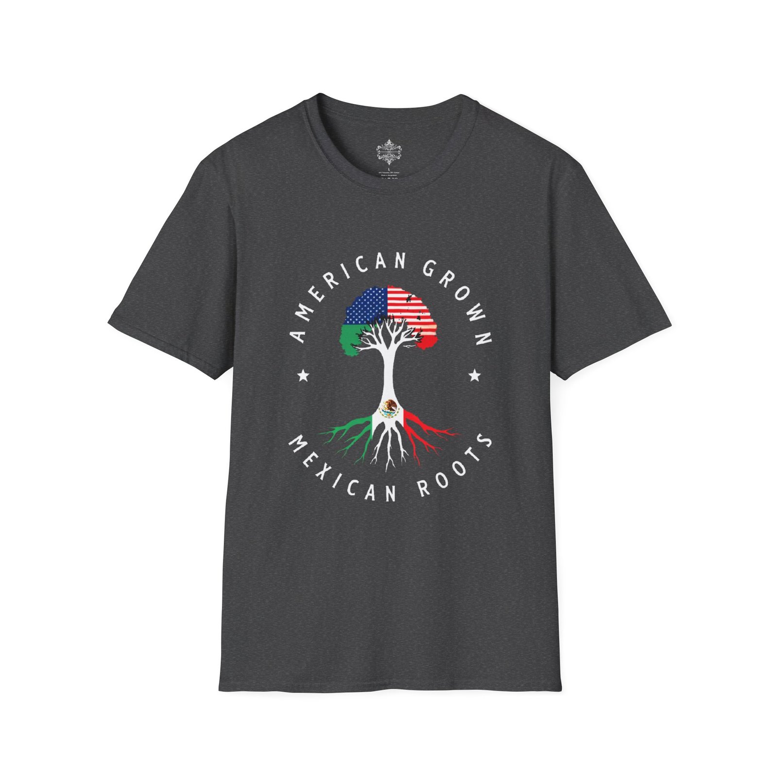 American Grown Mexican Roots Shirt, Unisex Softstyle Tee, Cultural Pride Apparel, Gift for Heritage Celebrations, USA Mexico Roots - Image 13