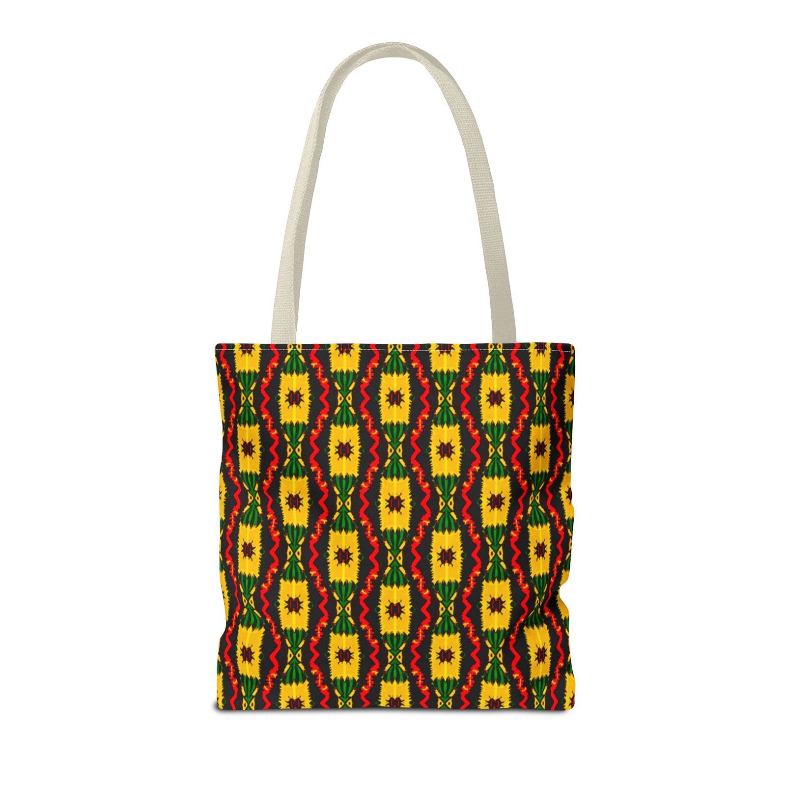 African Geometric Pattern Tote Bag | Yellow Red Green Print - Image 14