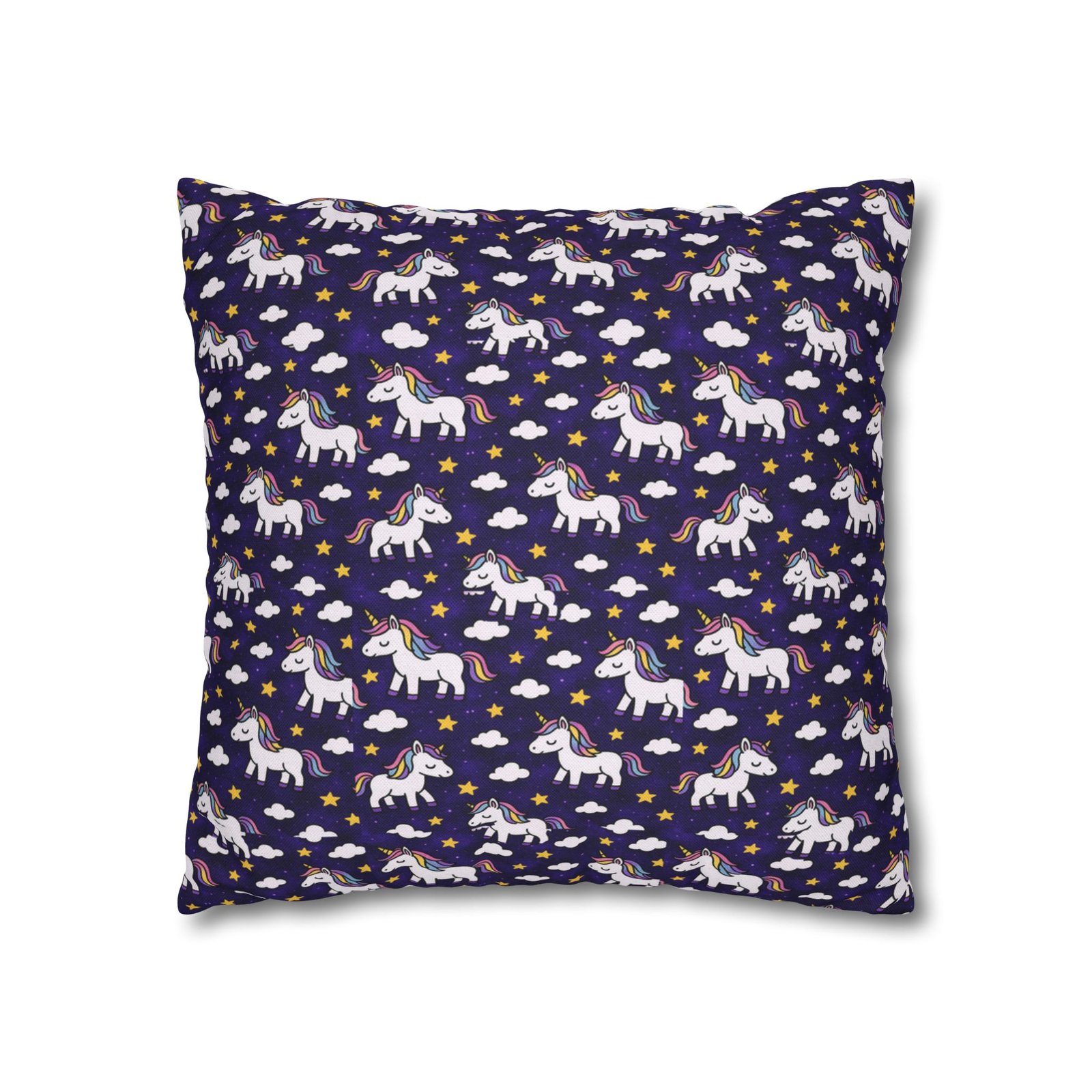 Unicorn Pattern Pillowcase | Square Polyester Throw Pillow Cover - Image 9