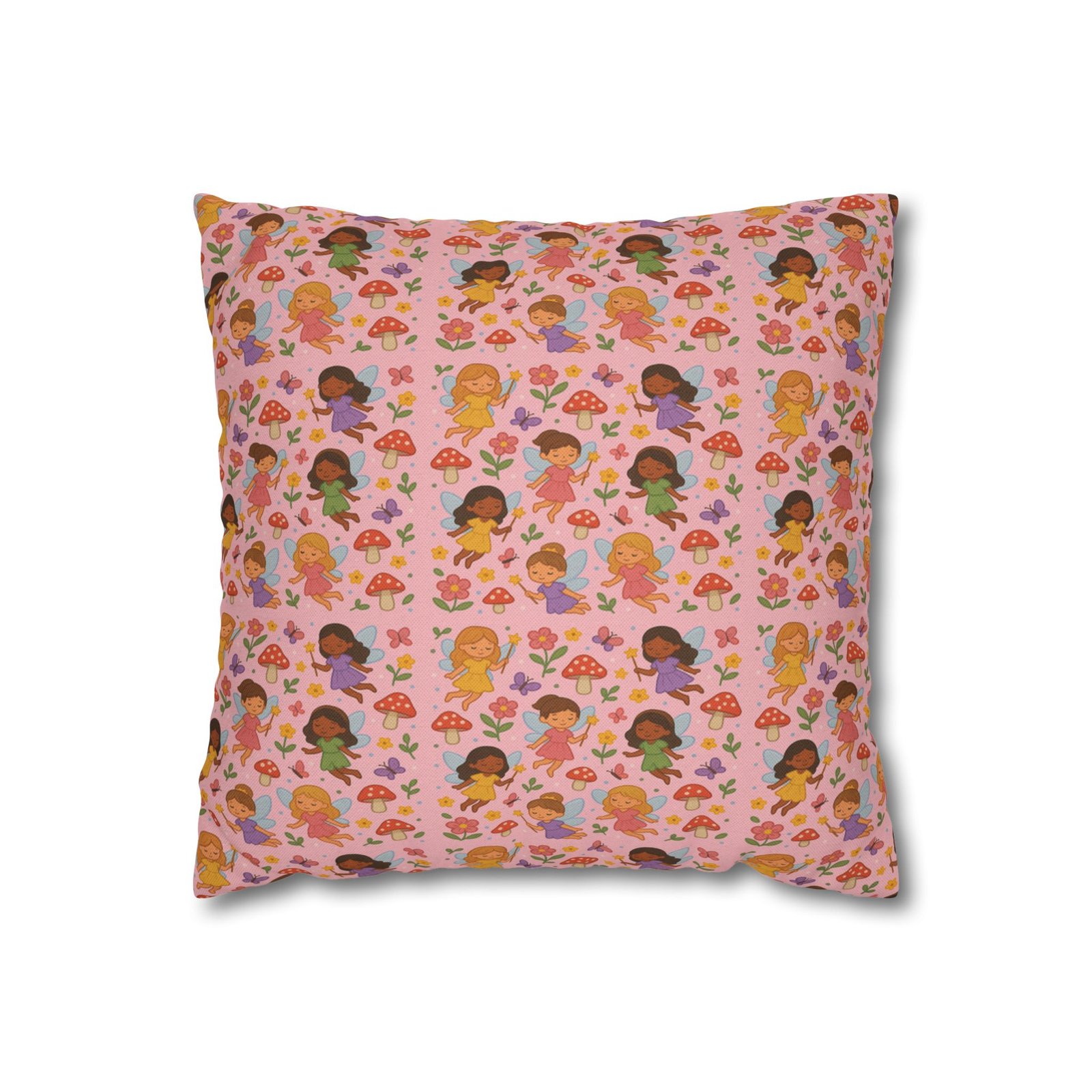 Flower Girls Square Pillowcase, Floral Pillow Cover, Bedroom Decor, Home Accent, Flower Pattern Bedding - Image 2