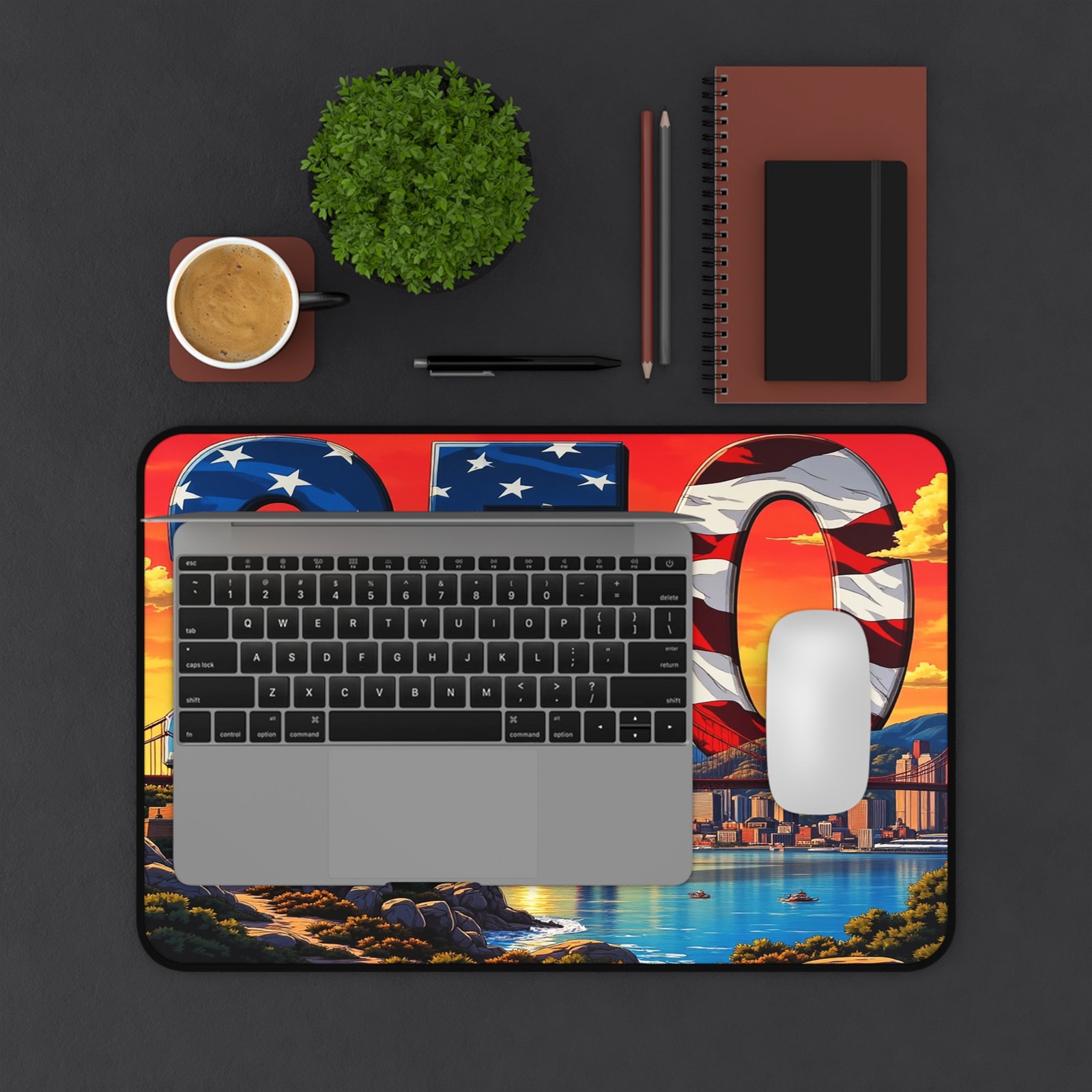 Patriotic Desk Mat, America 250 Mouse Pad, Independence Day Keyboard Pad, USA Flag Office Decor, Memorial Day Work Station Accessory - Image 4