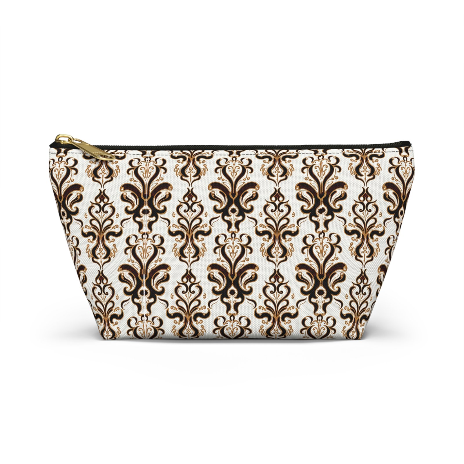 Brown Damask Pattern Accessory Pouch - Image 9