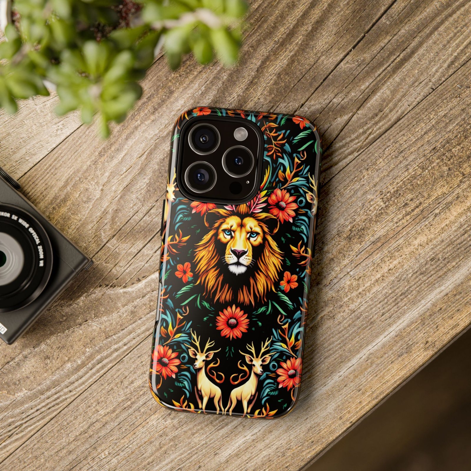 iPhone16 Vibrant Lion Phone Case, Tough Cases, Floral Design, Bohemian Style, Gift for Animal Lovers, Unique Phone Accessories - Image 20