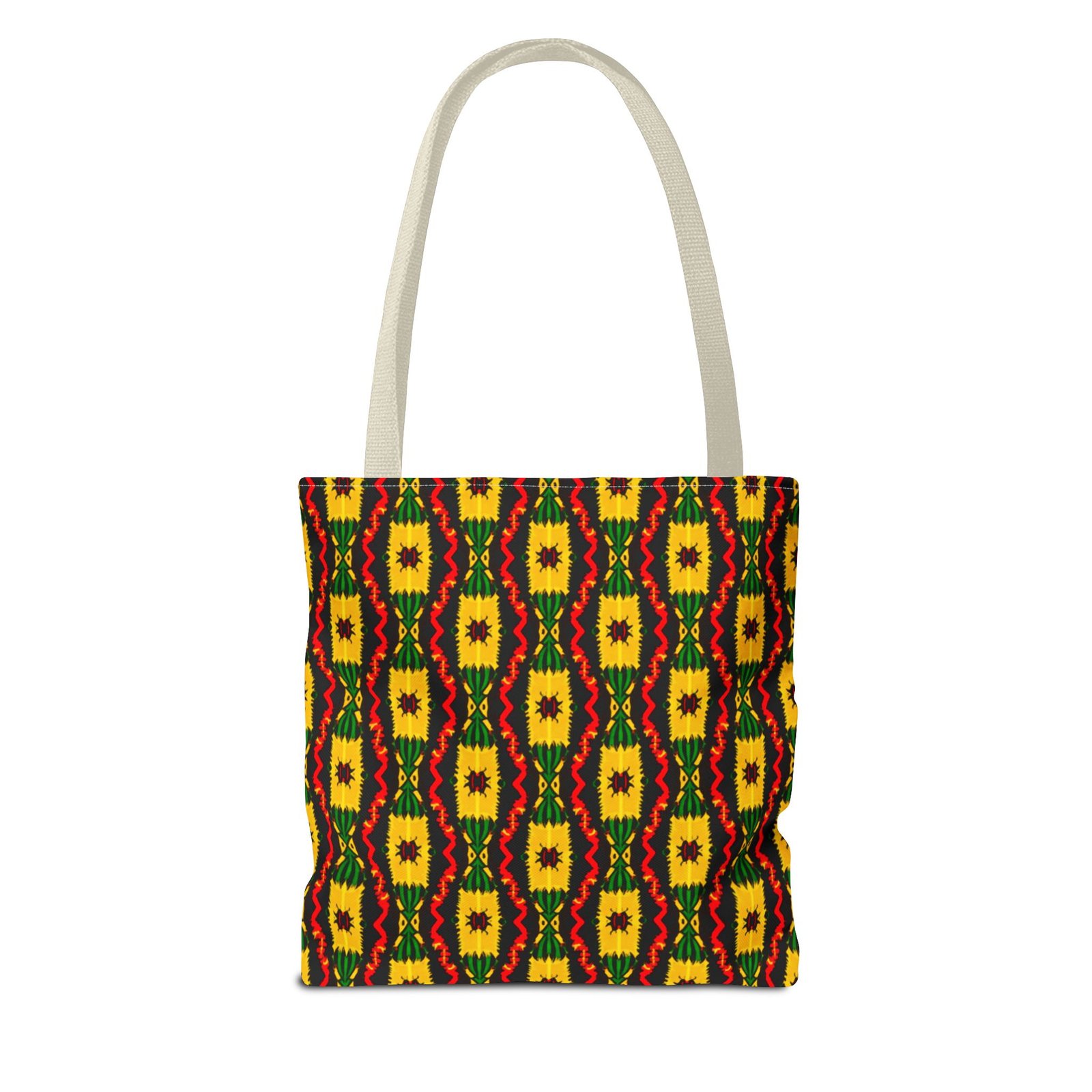 African Geometric Pattern Tote Bag | Yellow Red Green Print - Image 10
