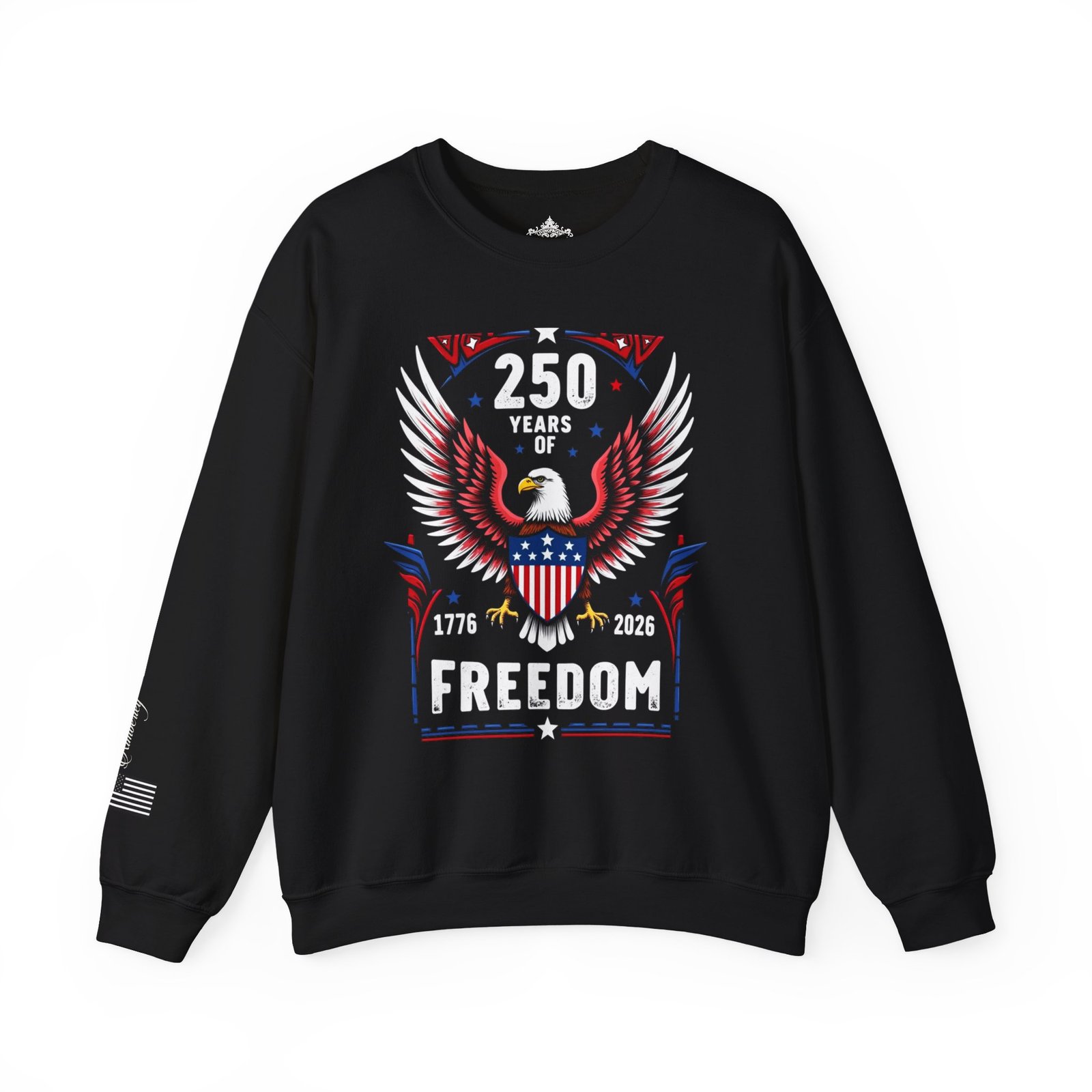 Patriotic Eagle Sweatshirt, 250 Years of Freedom, America 250 Semiquincentennial Pullover, 1776-2026 U.S. Anniversary Crewneck