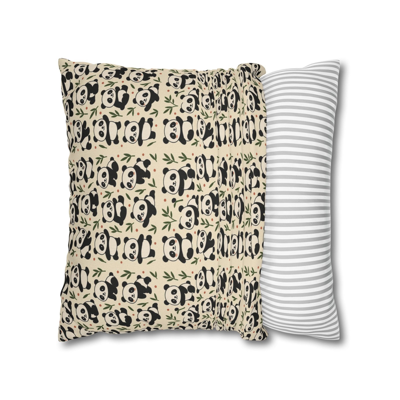 Panda Pattern Pillowcase | Square Spun Polyester Decorative Pillow - Image 14