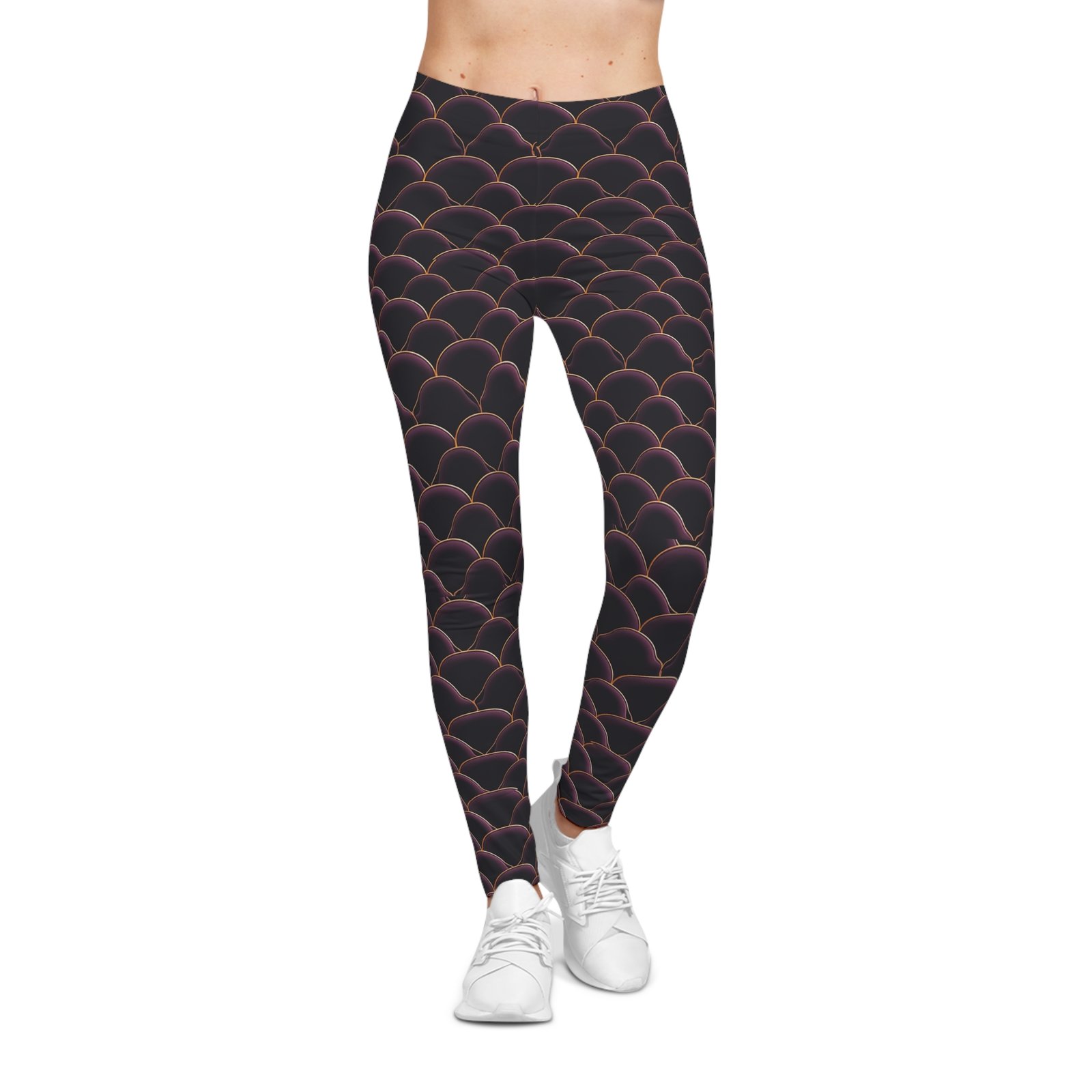 Scales Wave Pattern Leggings Women's Casual Leggings (AOP) - Image 4
