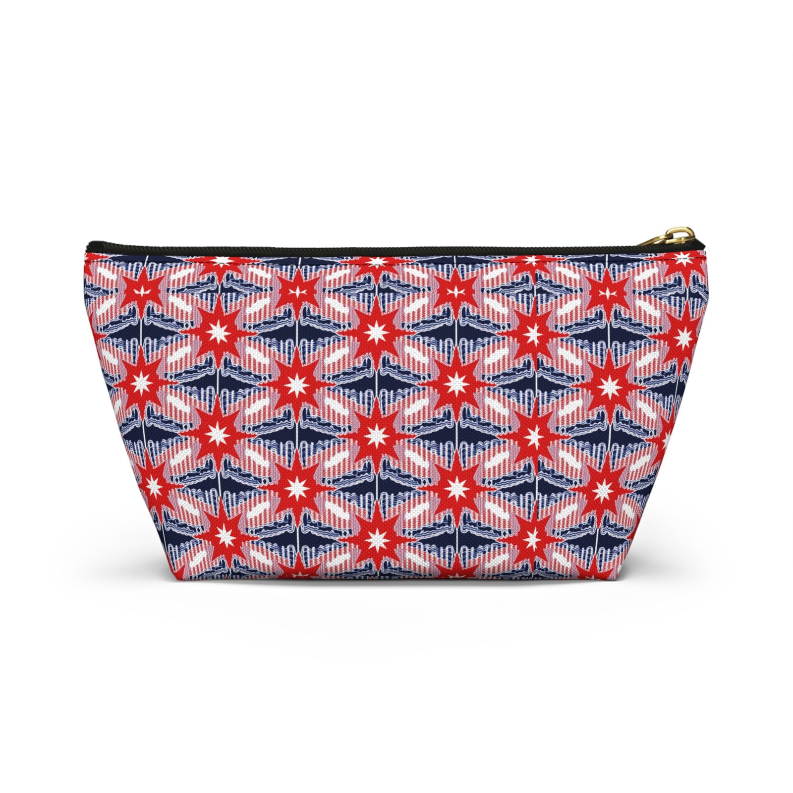 Red Blue Ikat Star Pattern Accessory Pouch - Image 10