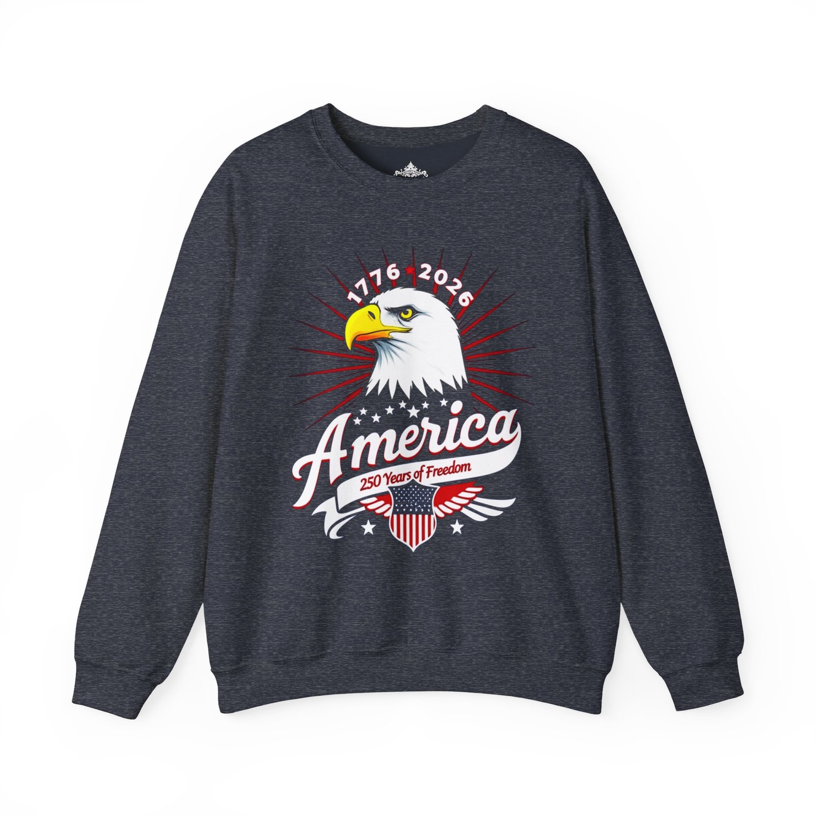 American Eagle Unisex Sweatshirt, 250 Years of Freedom Design, Patriotic Crewneck Jumper, USA Patriotic Apparel, Independence Day Gift, - Image 6