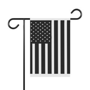 Black White Garden Banner, Modern Outdoor Decoration, Patriotic Yard Flag, Home Garden Decor, USA Themed Banner