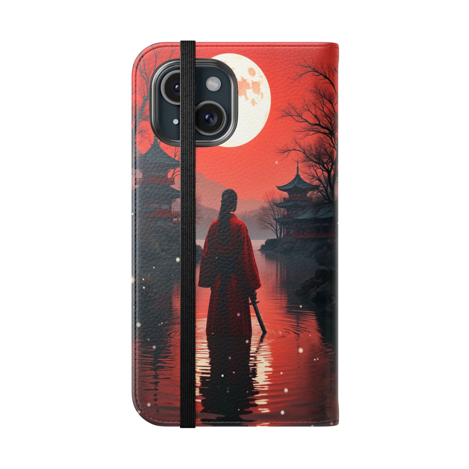 iPhone 15, Stylish Flip Cases with Japanese Cherry Blossom Design, Phone Protector, Gift for Nature Lovers, Travel Accessories, Tech Gifts - Image 3