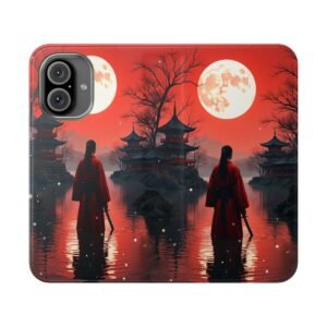 iPhone 16, Japanese Inspired Flip Case, Protective Phone Cover, Stylish Wallet Case, Gift for Her, Anime Lover Accessory, Unique Tech Decor