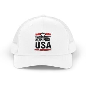Patriotic Snapback Trucker Cap, No Kings USA, Adjustable Hat for Outdoor Events, Festivals, Casual Wear