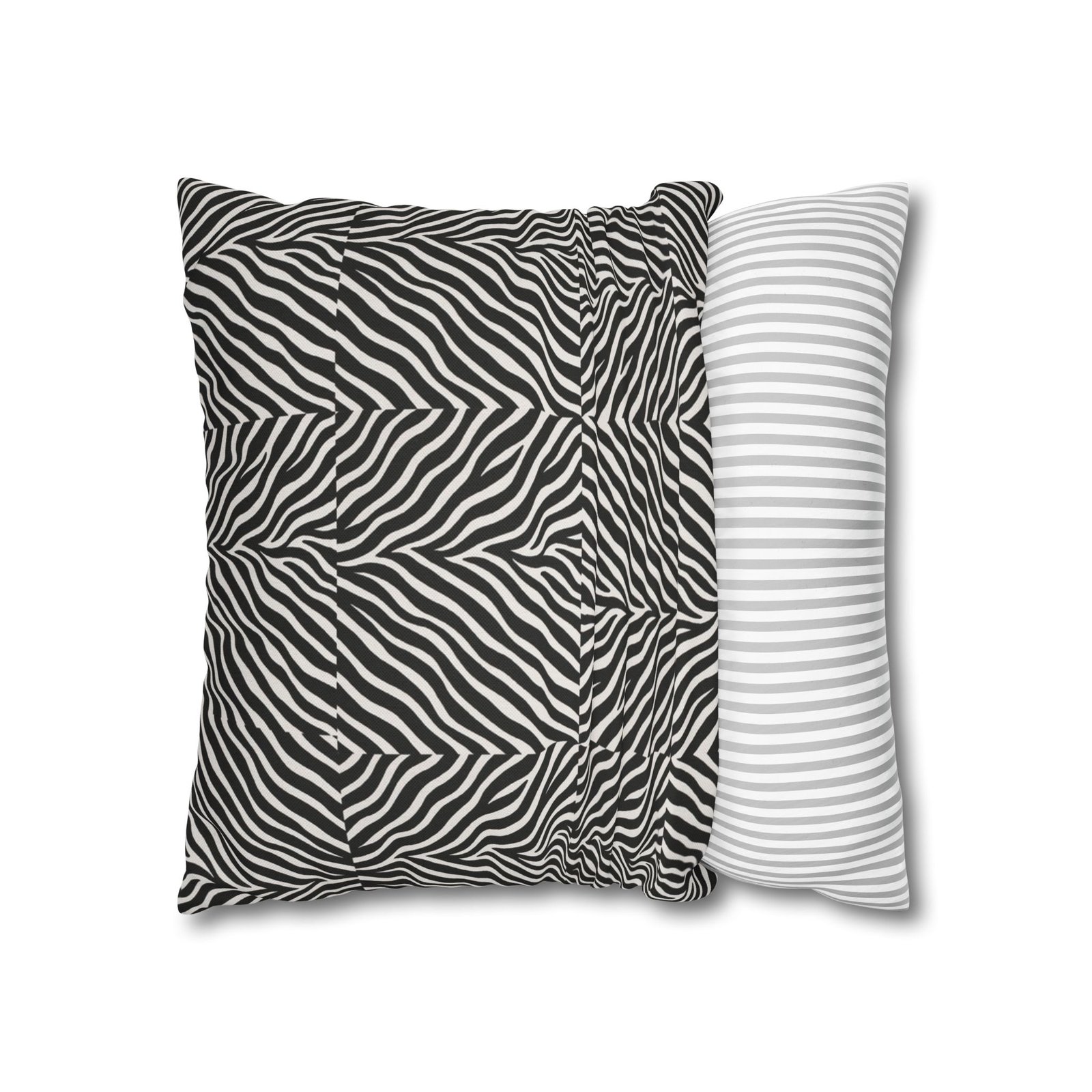 Black White Zebra Stripe Pillowcase | Animal Print Square Pillowcase - Image 10
