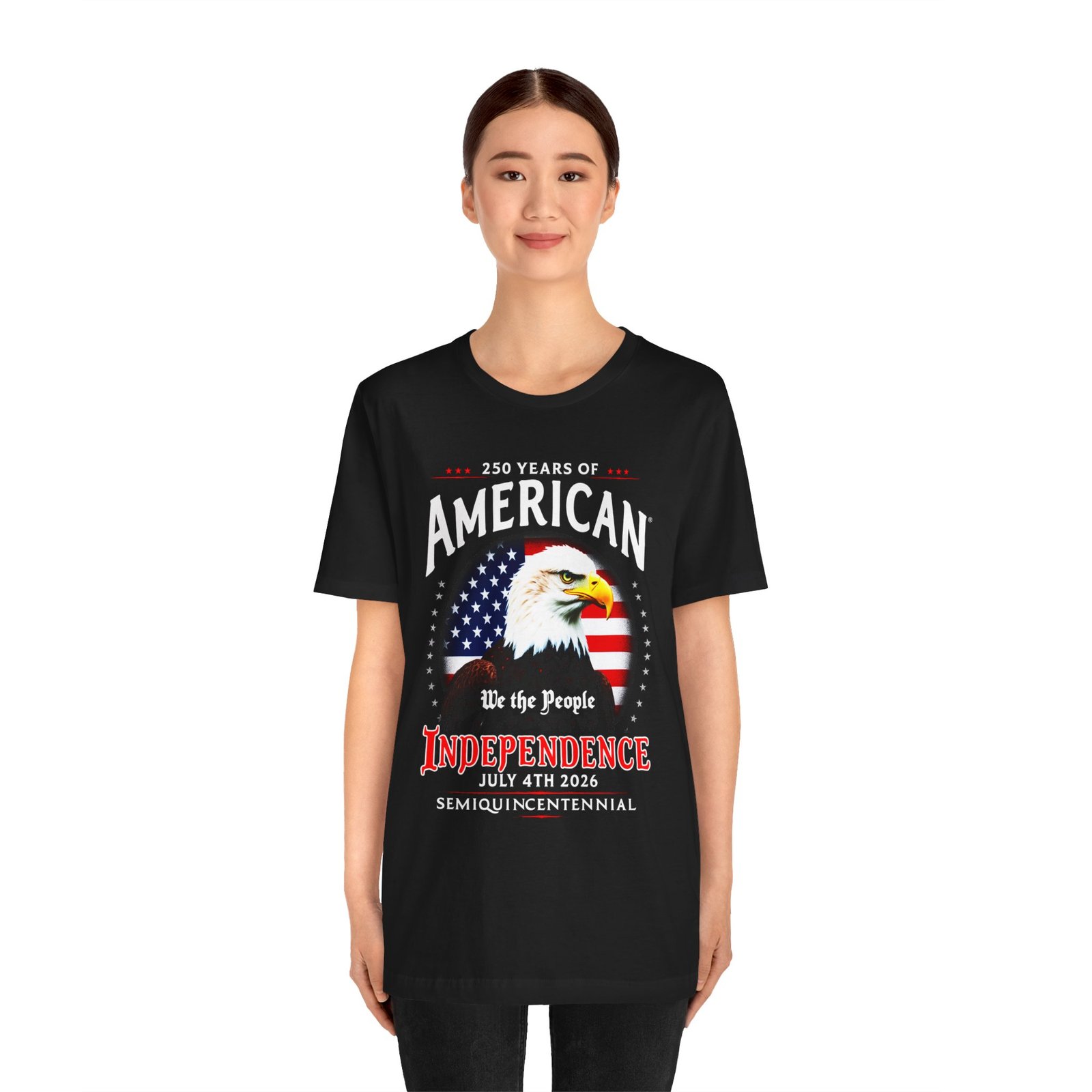 We The People Unisex Jersey Short Sleeve Tee, American Semiquincentennial T-shirt, Patriotic Shirt, USA Bicentennial Top, Independence Day - Image 3