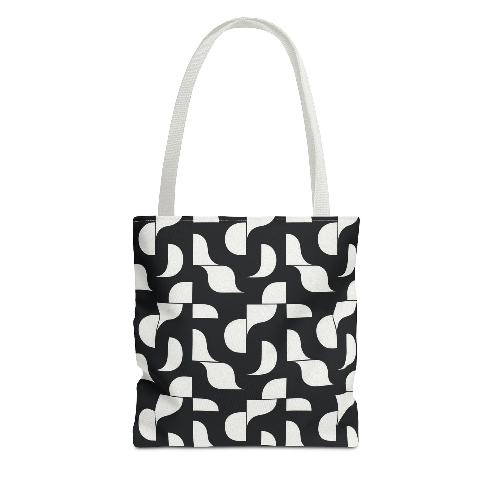 Monochrome Geometric Tote Bag, Black and White Patterned Shopping Bag, Stylish Shoulder Bag, Reusable Grocery Tote, Eco-Friendly Carryall, - Image 13