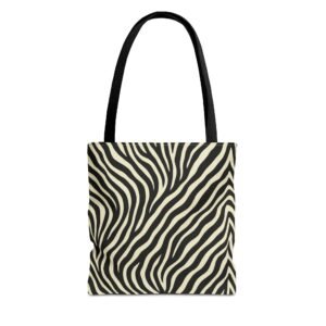 Zebra Stripe Pattern Tote Bag | Animal Print, Black White, All-Over Print