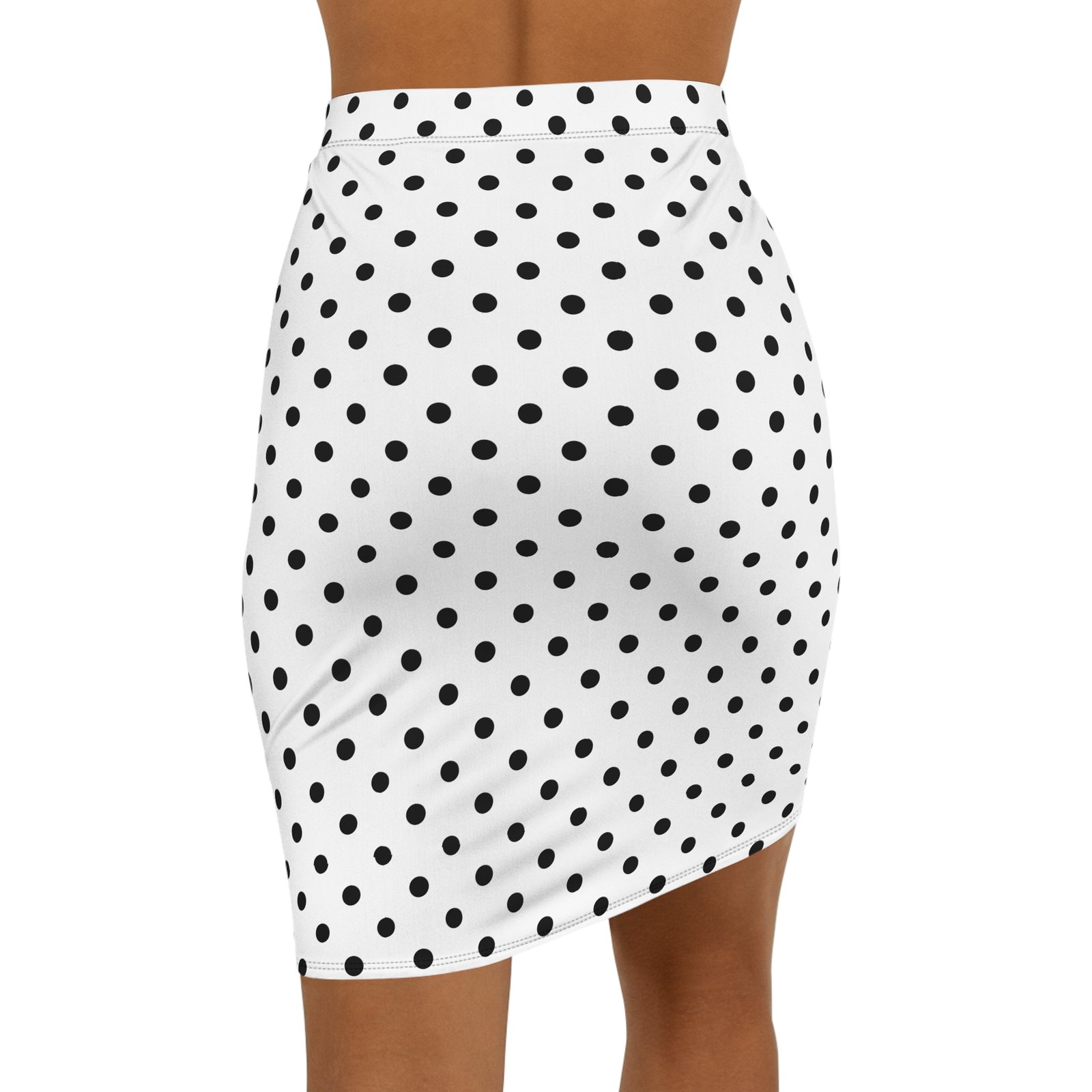 Black Polka Dot Pencil Skirt - Image 2