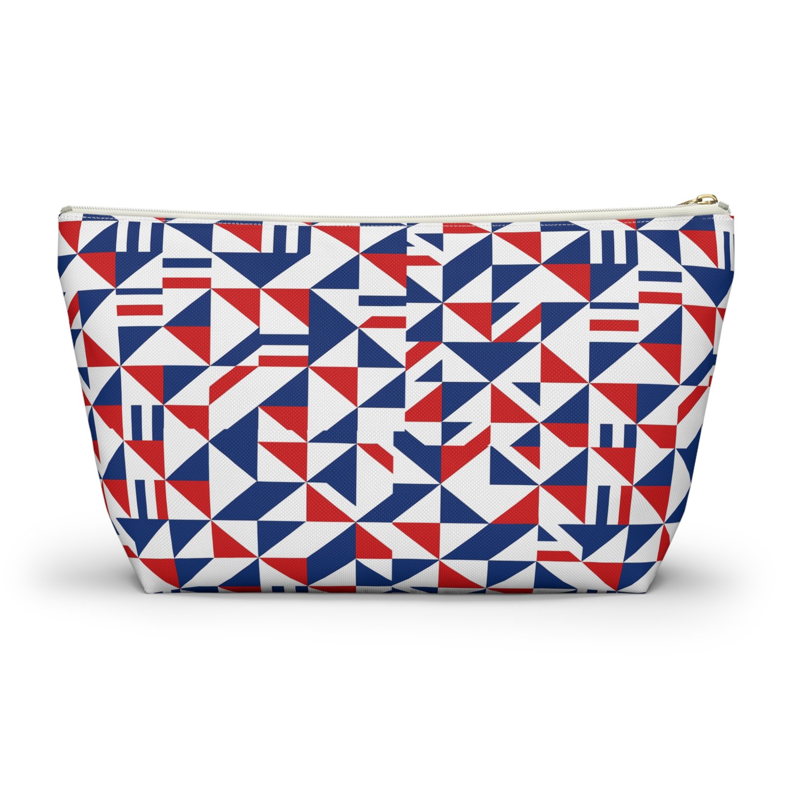 Red White Blue Geometric Pattern Accessory Pouch - Image 6