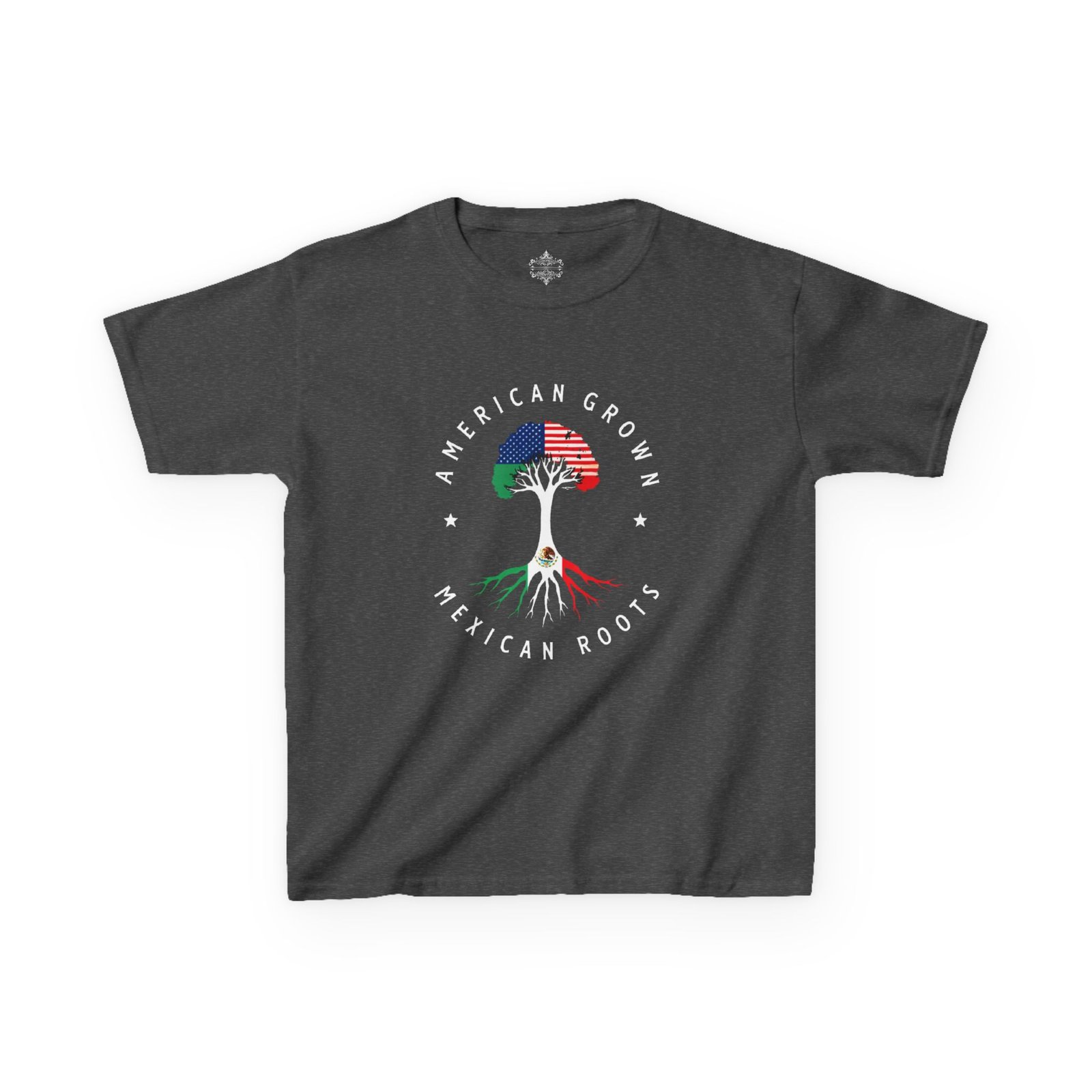 Kids Graphic Tee American Grown, Mexican Roots Youth Casual Wear, Gift for Kids, Diverse Culture Shirt, Summer Wardrobe - Image 9