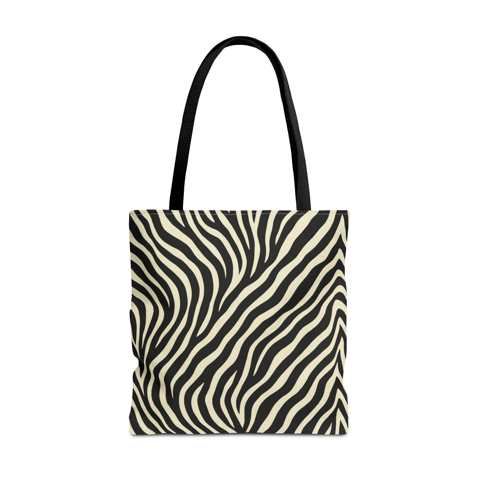 Zebra Stripe Pattern Tote Bag | Animal Print, Black White, All-Over Print - Image 9