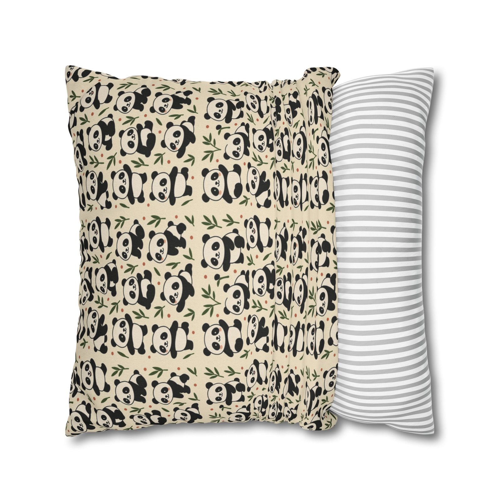 Panda Pattern Pillowcase | Square Spun Polyester Decorative Pillow - Image 22