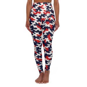 Red White Blue Camo Leggings High Waisted Yoga Leggings | All-Over Print