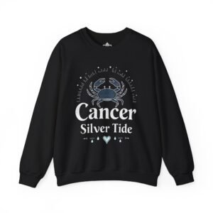 Cancer Silver Tide Sweatshirt, Flow with Feeling, Shine with Strength, Astrology Merchandise, Unisex Sweatshirt