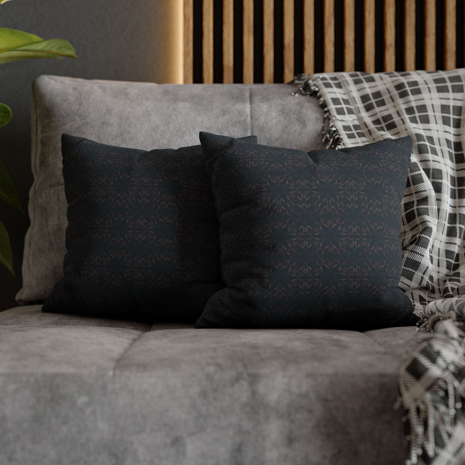 Dark Geometric Mosaic Pillowcase | Spun Polyester Square Pillowcase