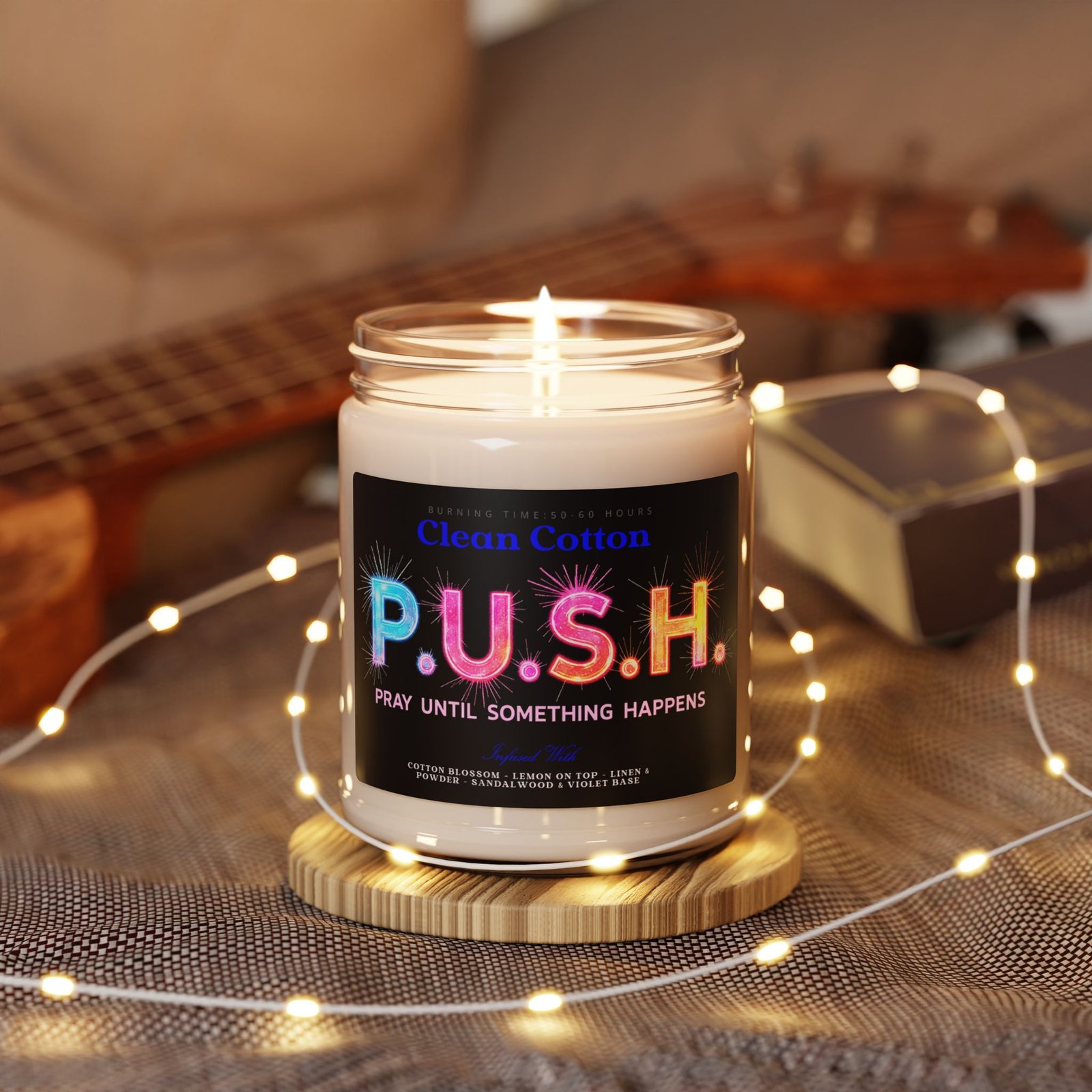 P.U.S.H. Clean Cotton Renewal Candle, Pray Until Something Happens - Image 3