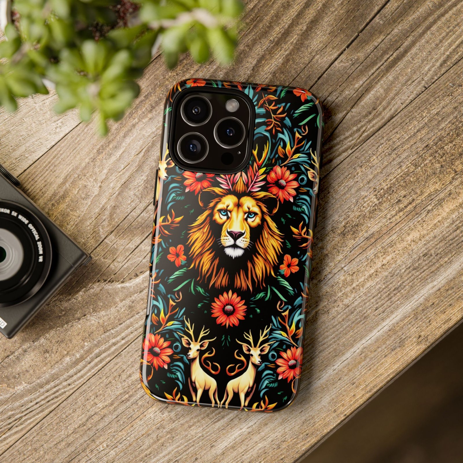 iPhone16 Vibrant Lion Phone Case, Tough Cases, Floral Design, Bohemian Style, Gift for Animal Lovers, Unique Phone Accessories - Image 28
