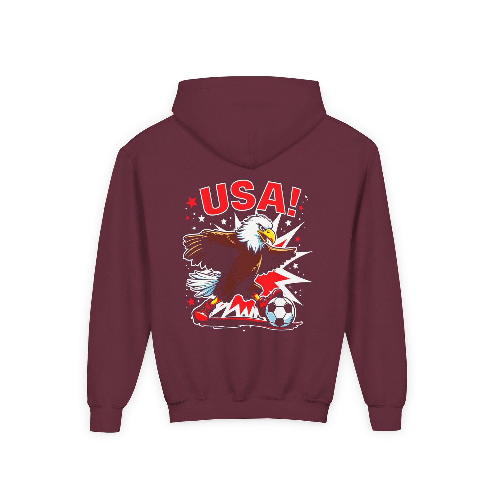 USA Eagle Soccer Hoodie | Youth Hooded Sweatshirt - Image 9